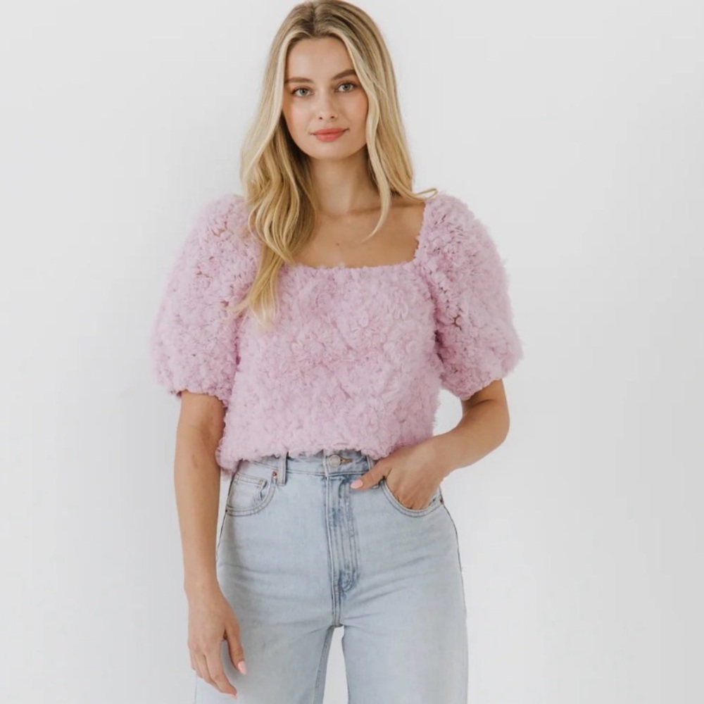 Endless Rose Mesh Fabric Floral Shape Top